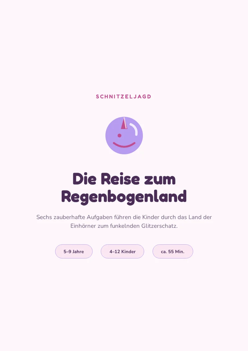 Cover: Einhorn-Schnitzeljagd zum Ausdrucken