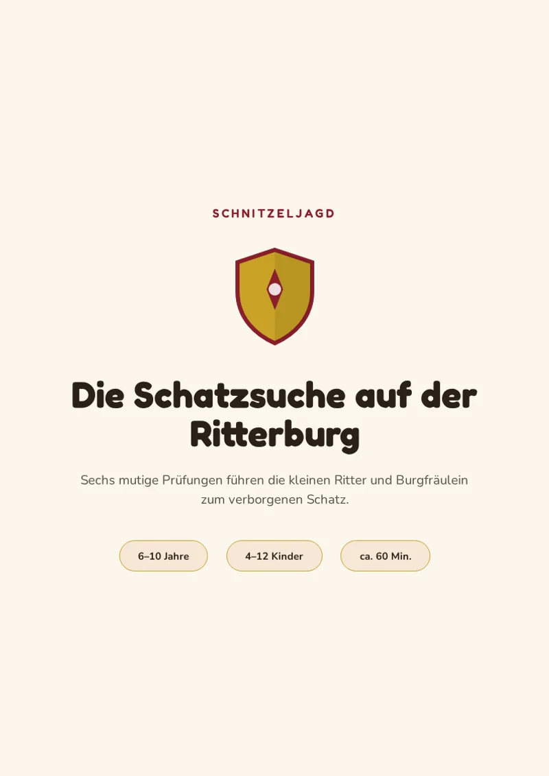 Cover: Ritter-Schnitzeljagd zum Ausdrucken